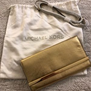 Michael Kors Lana Gold Metallic Clutch